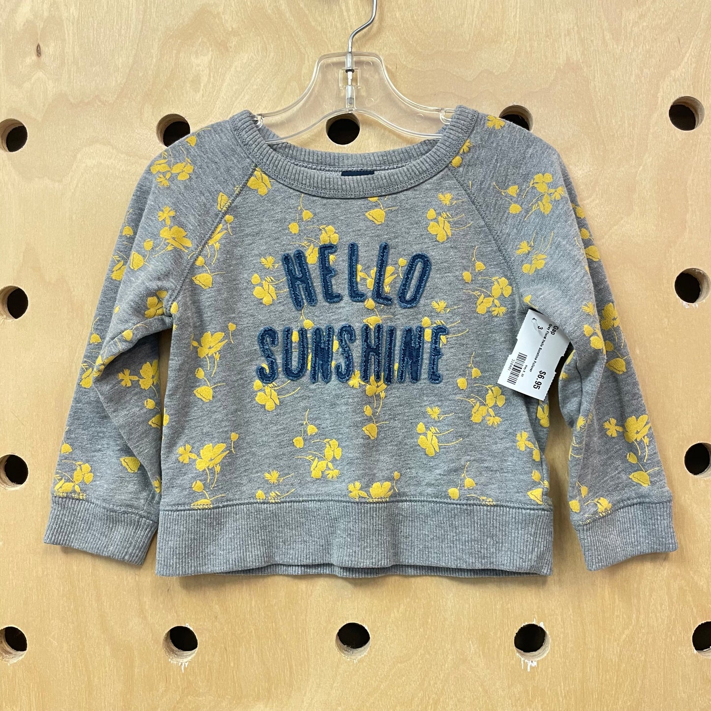 Grey Floral Hello Sunshine Pullover