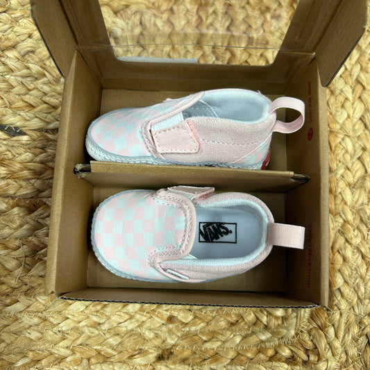Pink Checkered Crib Shoes NEW!