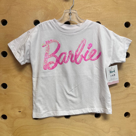 White/Pink Sequin Barbie Tee