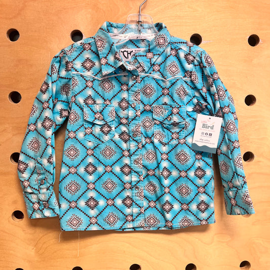 Turquoise Rhinestone Western Top