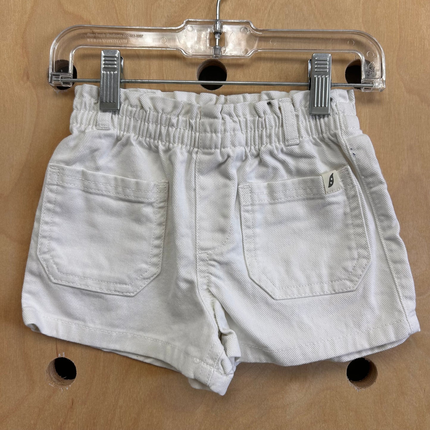 White Paper Bag Waist Shorts