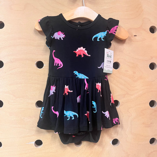 Black Bamboo Dino Dress