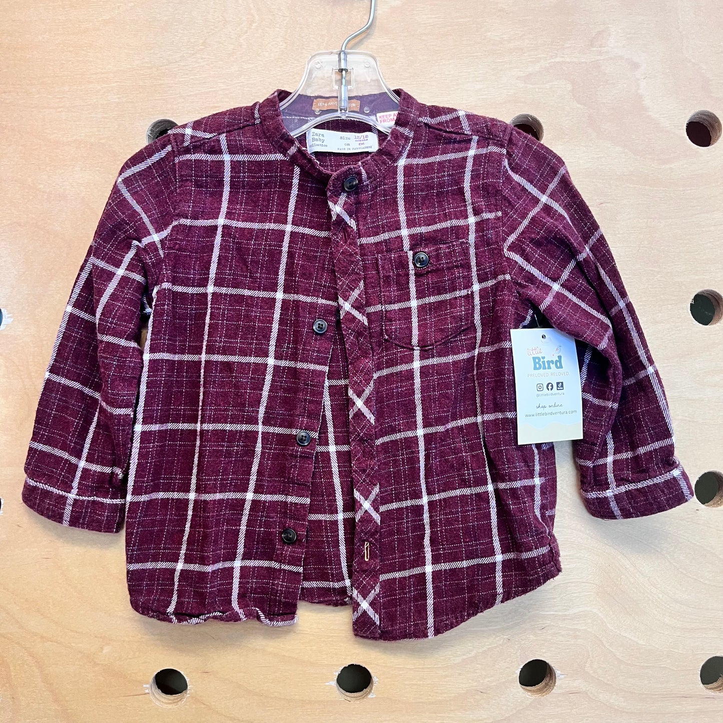 Maroon Plaid Flannel Button Up