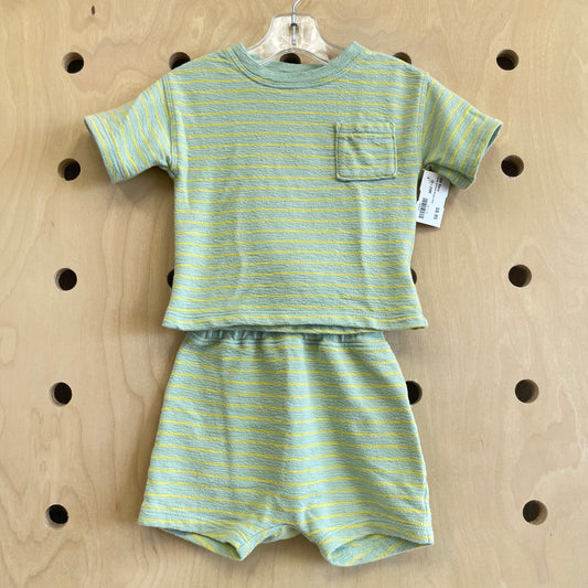 Green & Yellow Striped Outfit