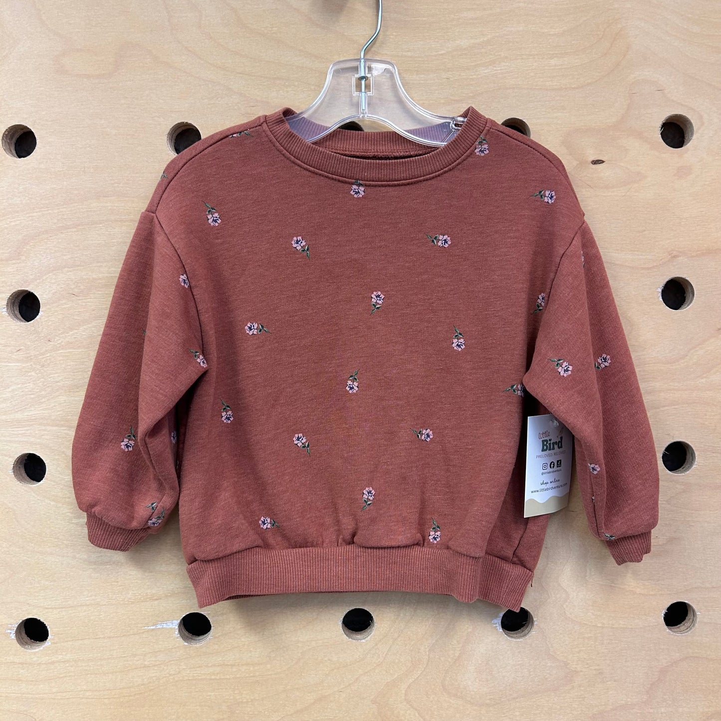 Brown Floral Pullover