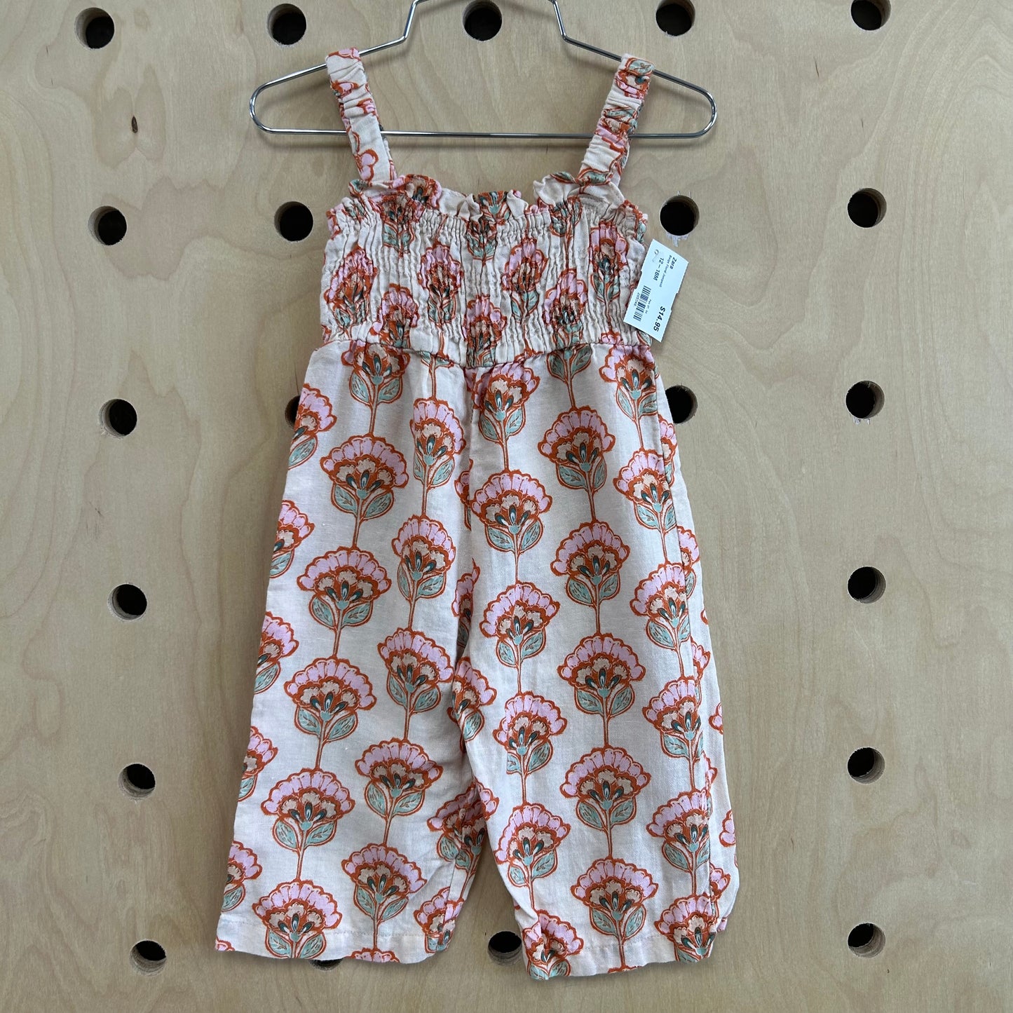 Beige Floral Jumpsuit