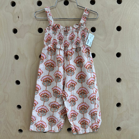 Beige Floral Jumpsuit