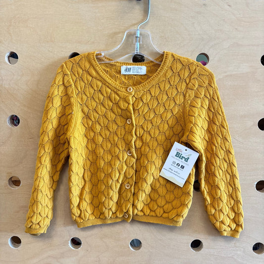 Mustard Scalopped Knit Cradigan