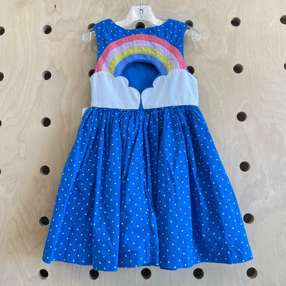 Blue Polka Dot Rainbow Back Dress