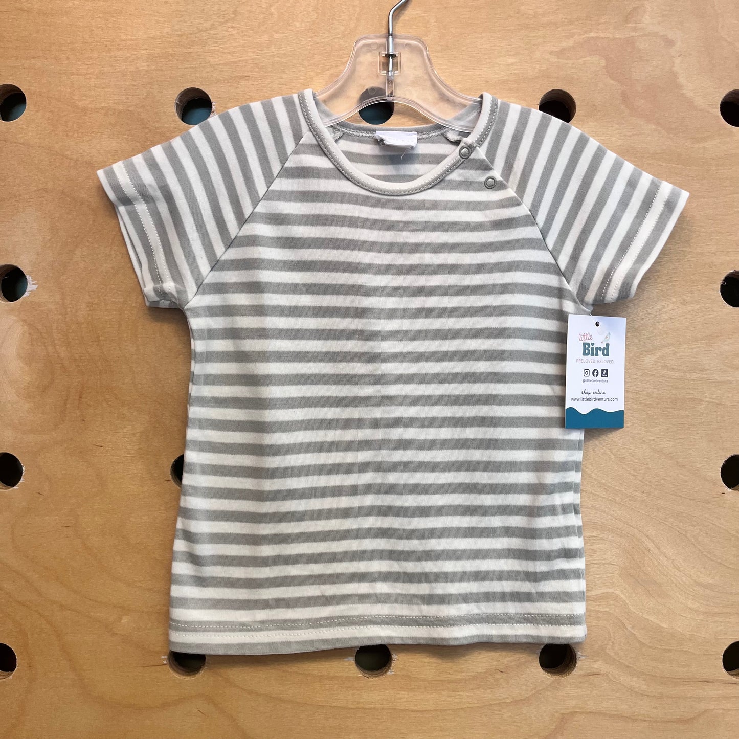 Sage & Cream Striped Tee