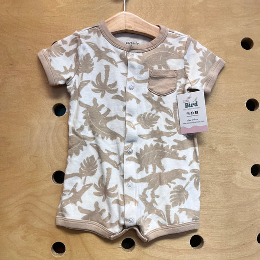 Cream/Tan Dinos Snap Romper