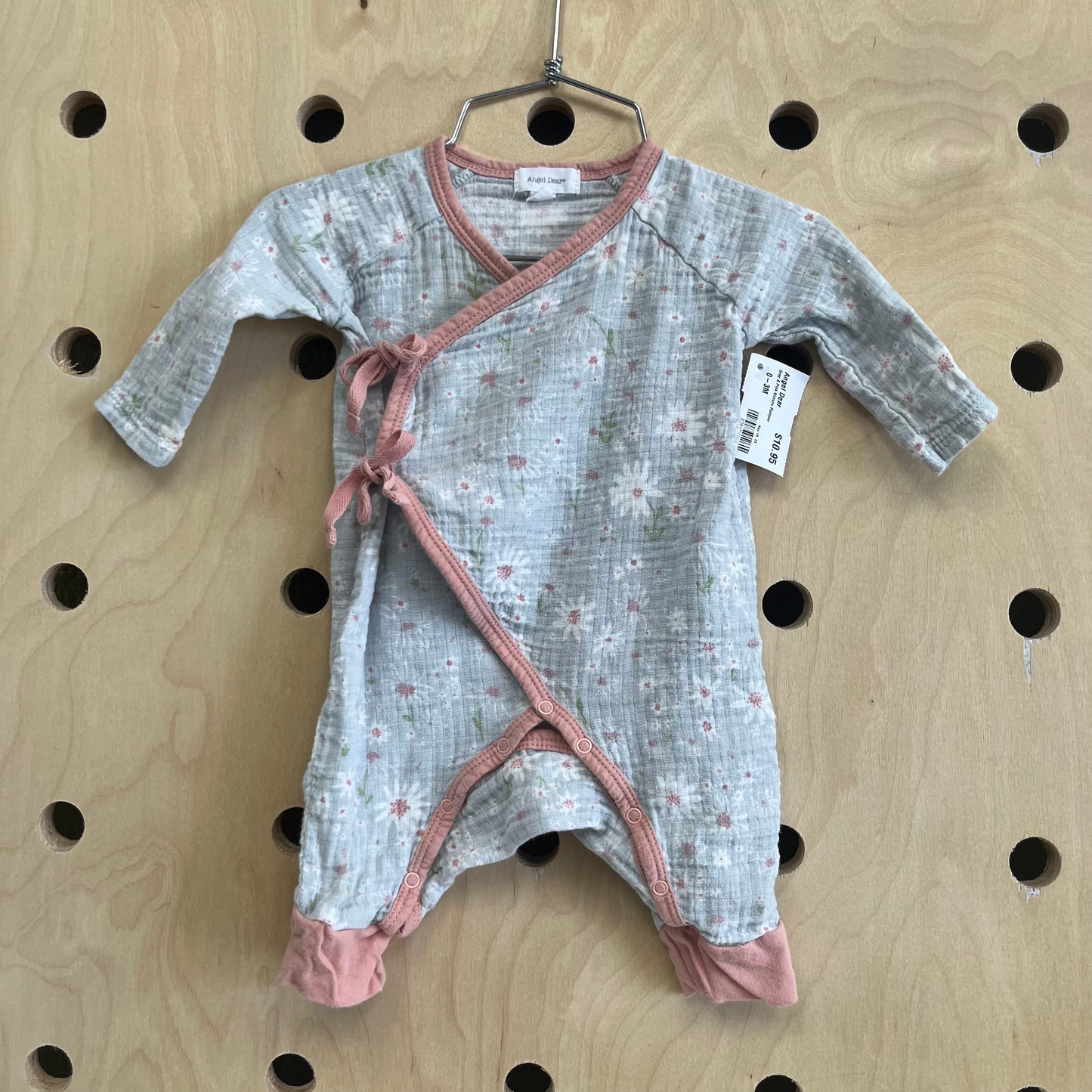 Grey & Pink Kimono Romper