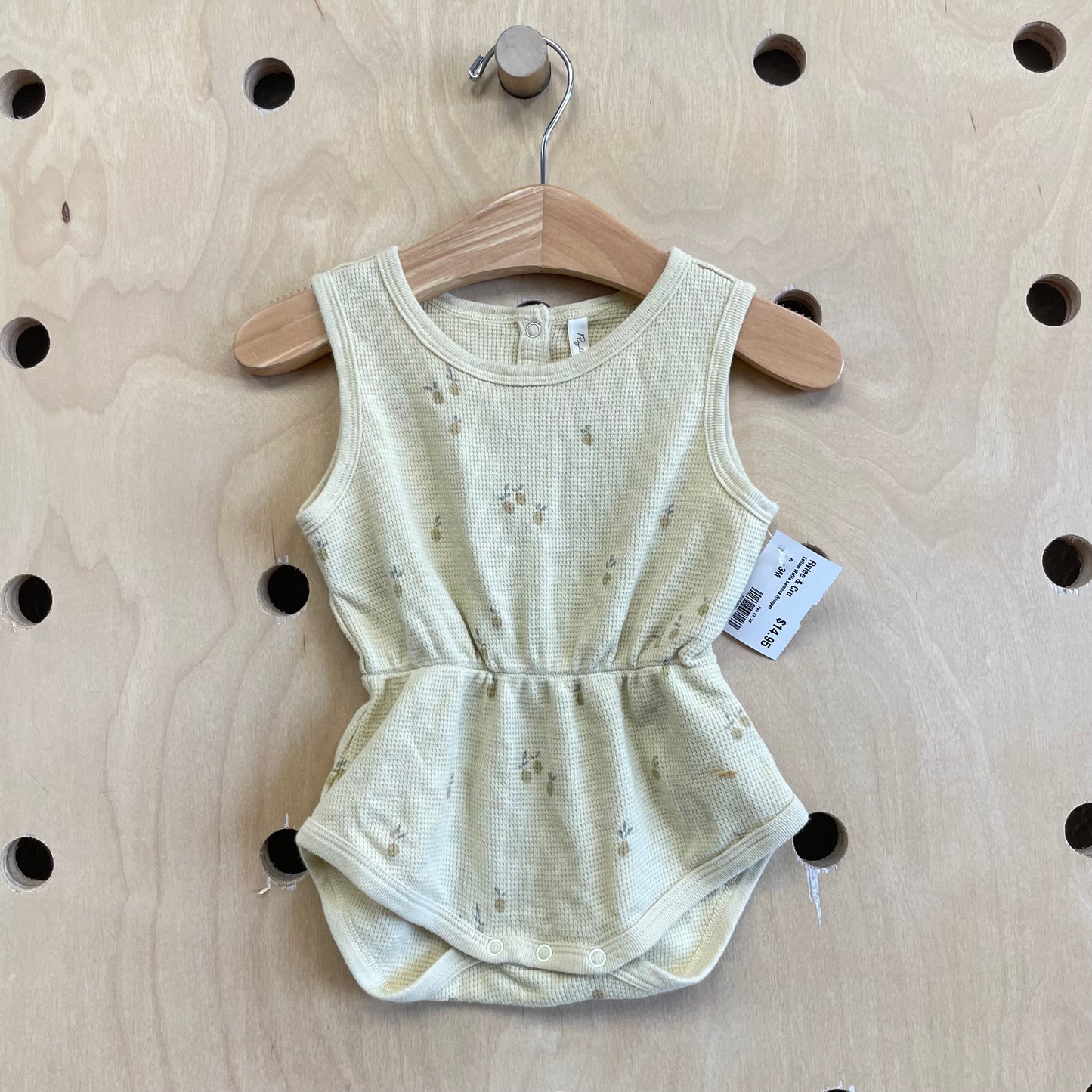 Yellow Waffle Lemons Romper