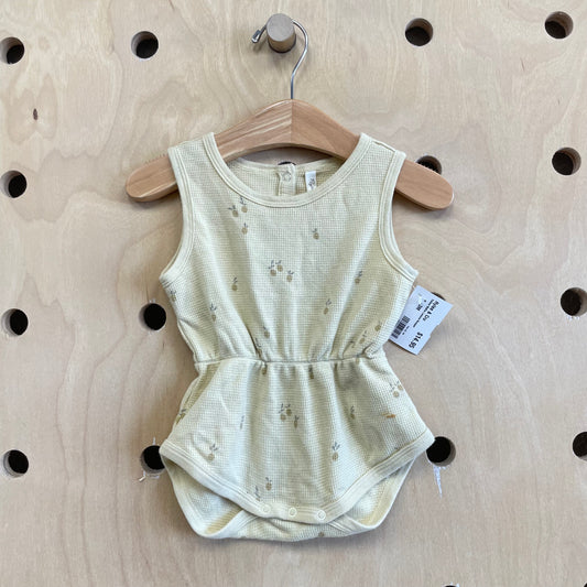 Yellow Waffle Lemons Romper