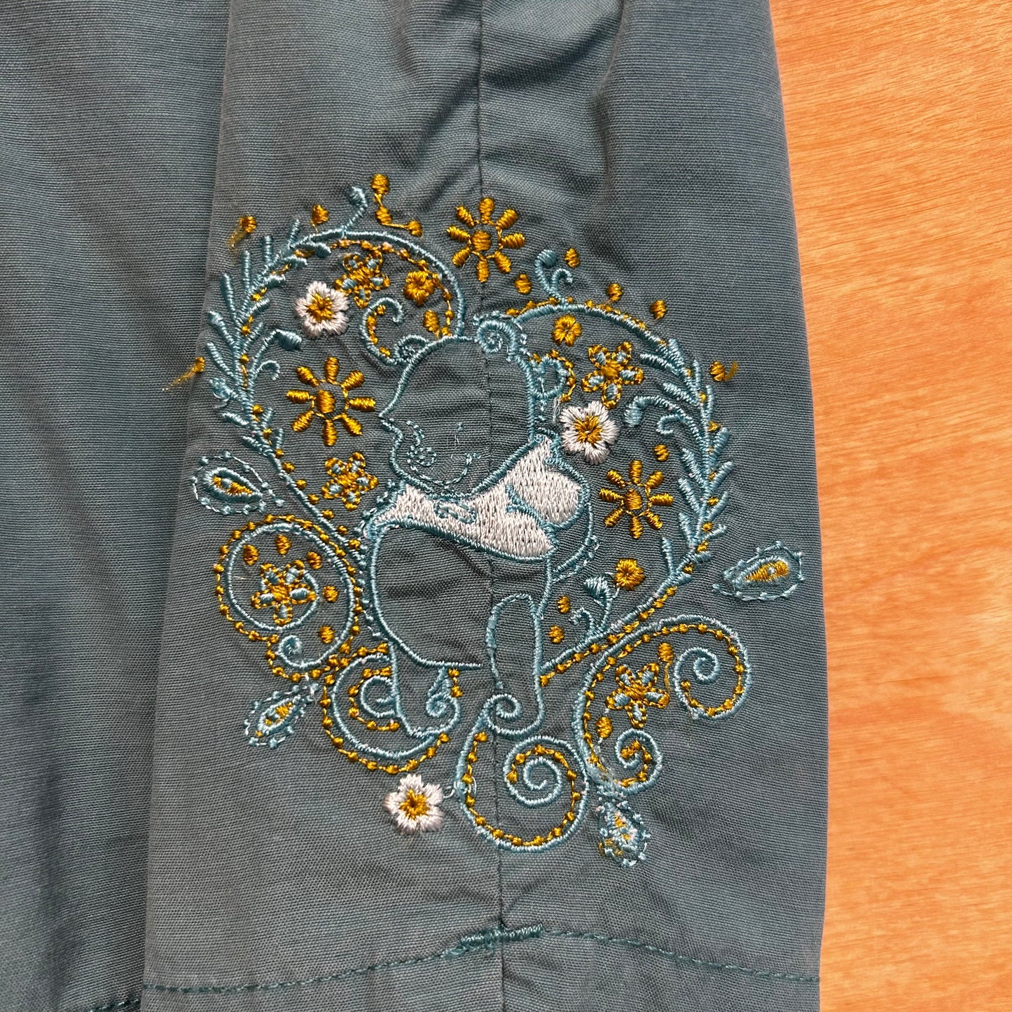 Y2K Blue Embroidered Pooh Shorts