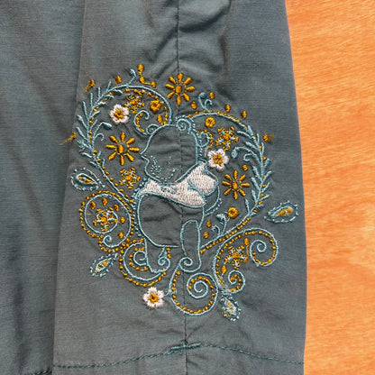 Y2K Blue Embroidered Pooh Shorts