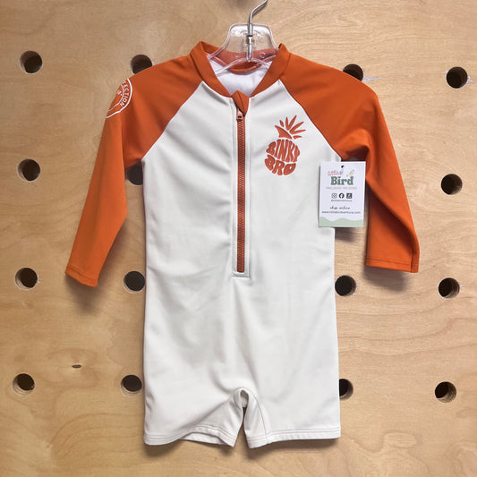 Cream & Orange Swim Rashguard