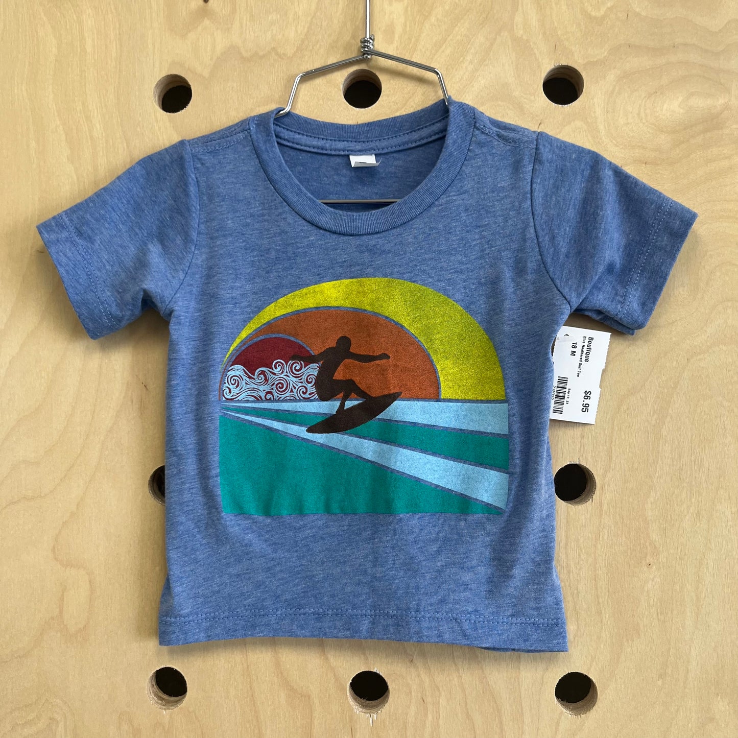 Blue Heathered Surf Tee