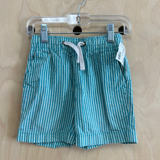 Teal Striped Seersucker Shorts