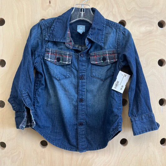 Dark Chambray Plaid Pocket Shirt