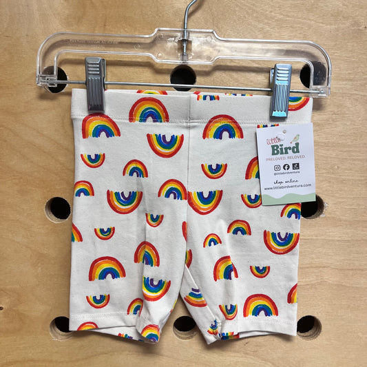 White Rainbow Bike Shorts