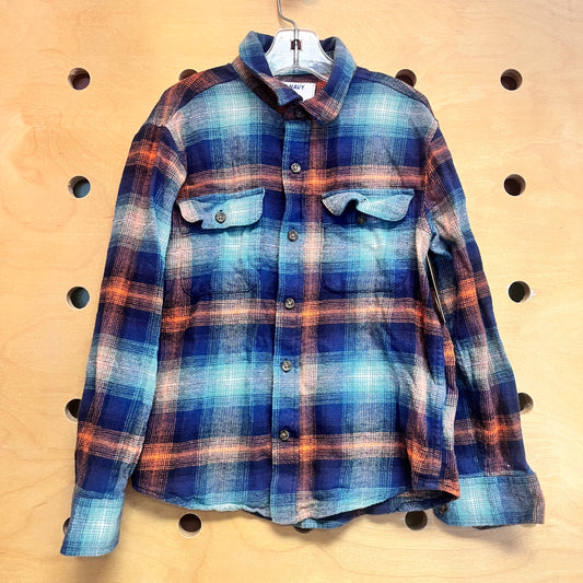 Blue/Orange Plaid Button Up