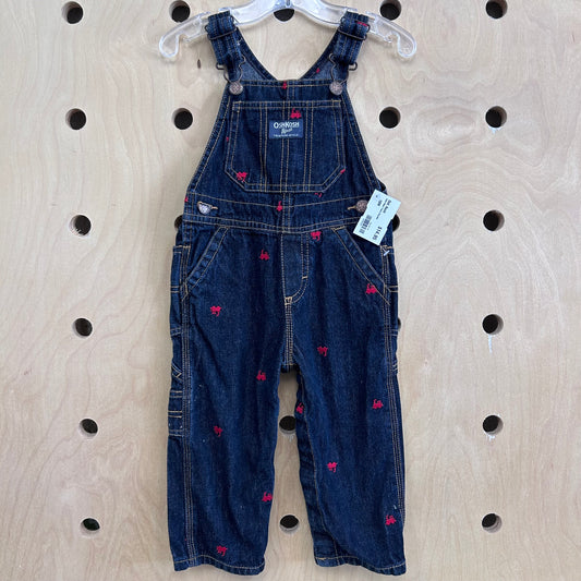 Dark Wash Trains Overalls