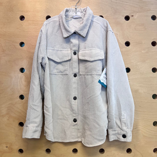 Beige Cord Snap Shacket