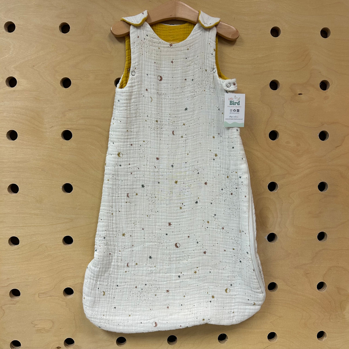 Cream/Mustard Gauze Organic Sleep Bag