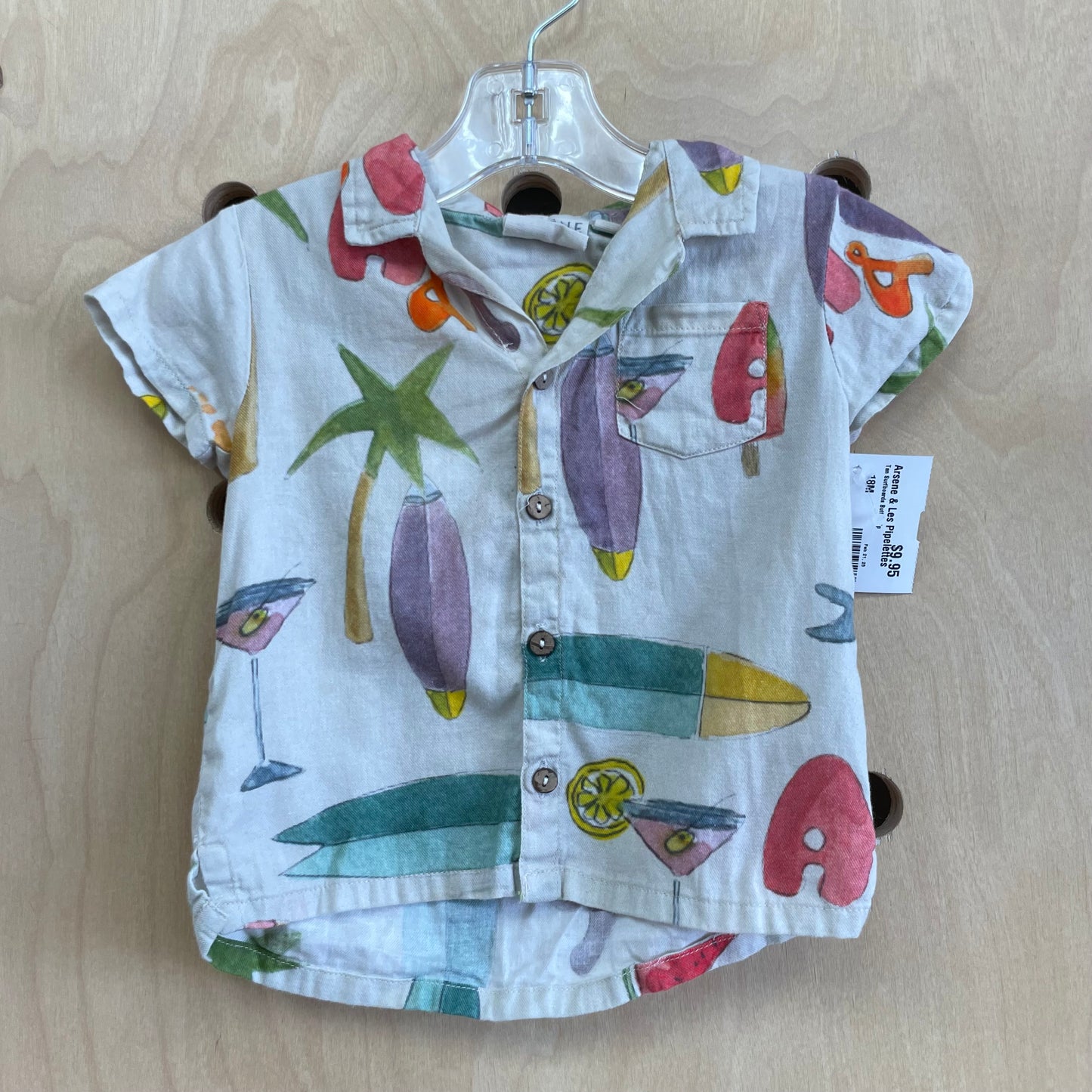 Tan Surfboards Button Up