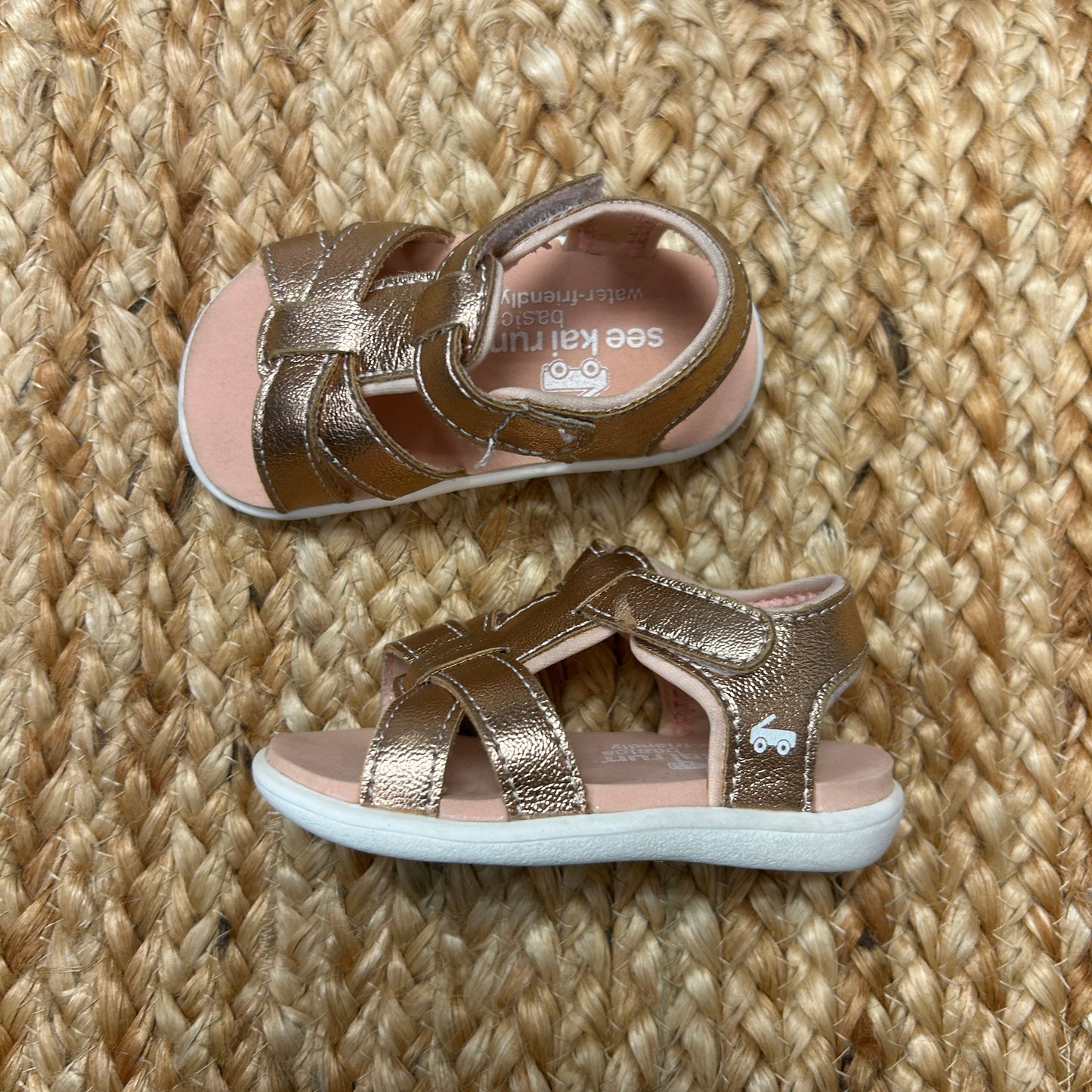 Metallic Gold T-Strap Sandals
