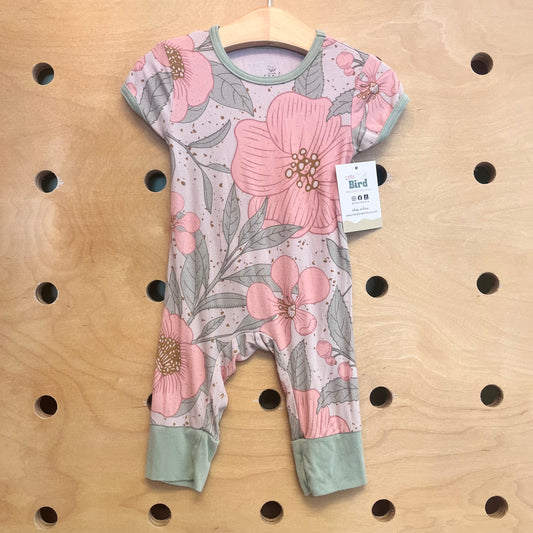 Pink/Green Floral Bamboo Romper