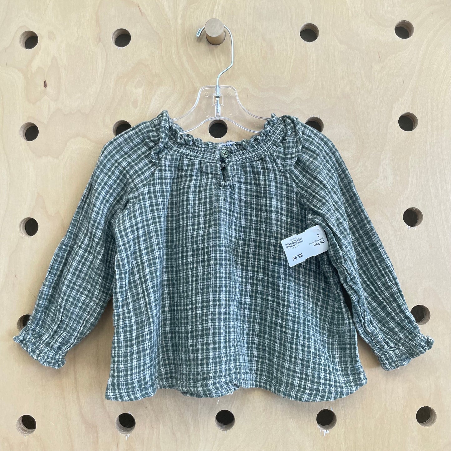 Green Gingham Top