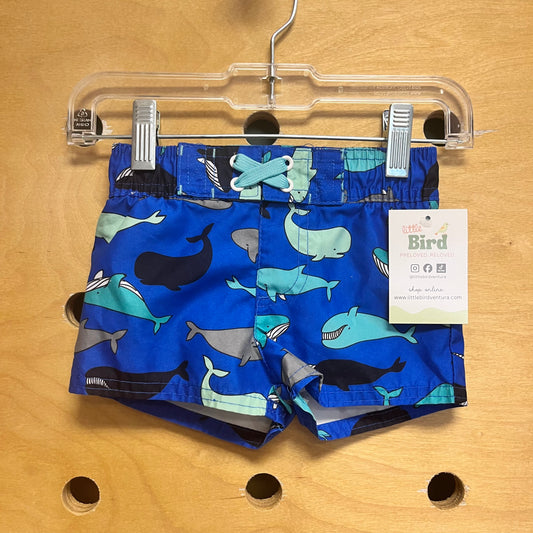 Blue Whales Swim Trunks