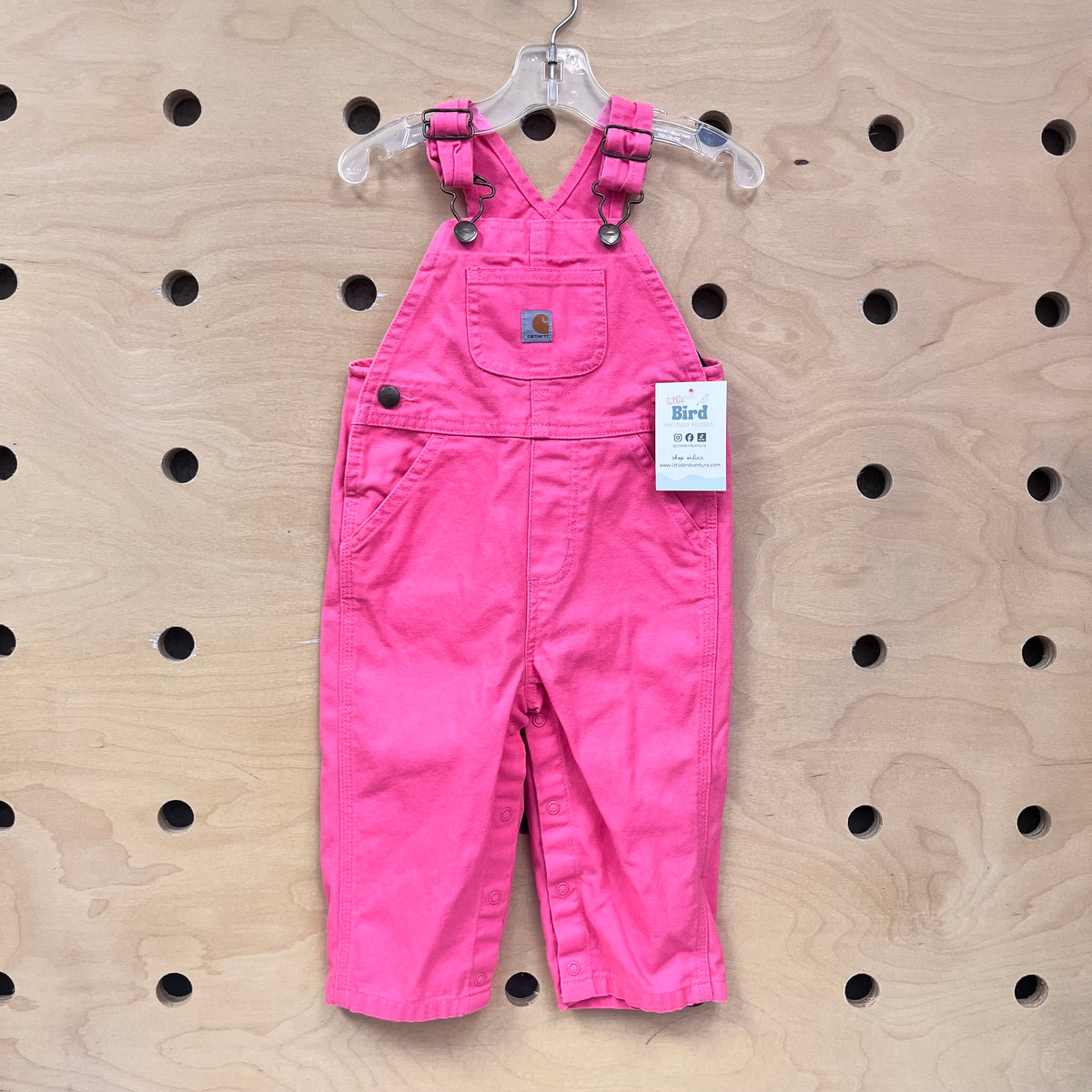 Bright Pink Denim Overalls