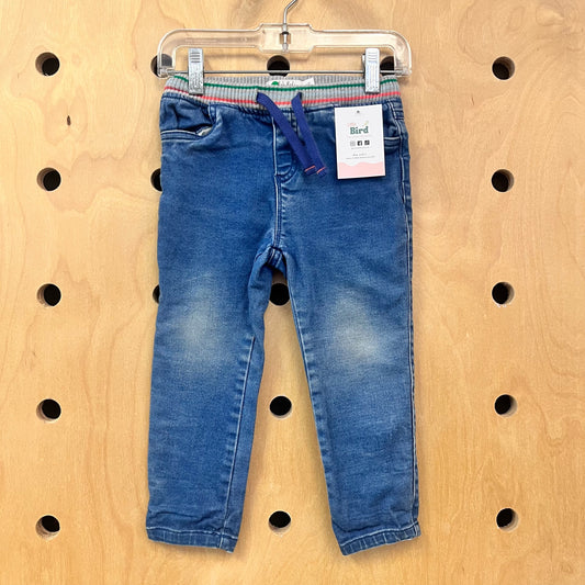 Elastic Stripe Waist Denim