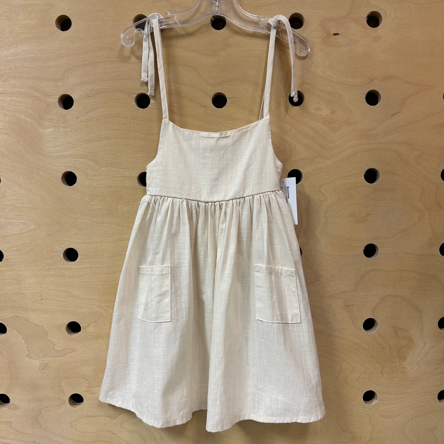 Ivory Linen Tie Dress
