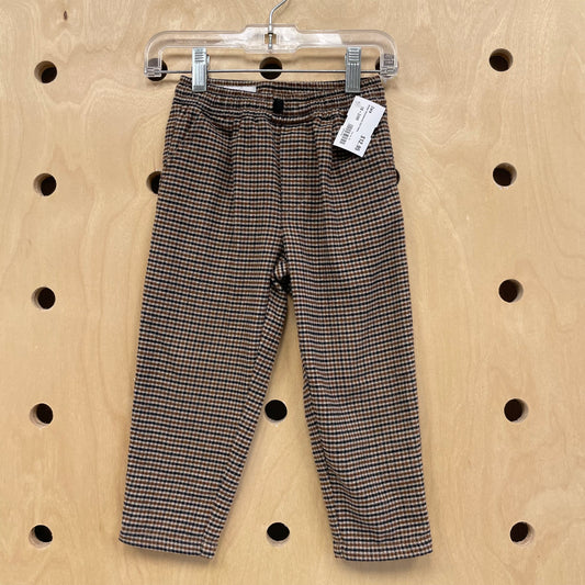 Brown Houndstooth Knit Pants