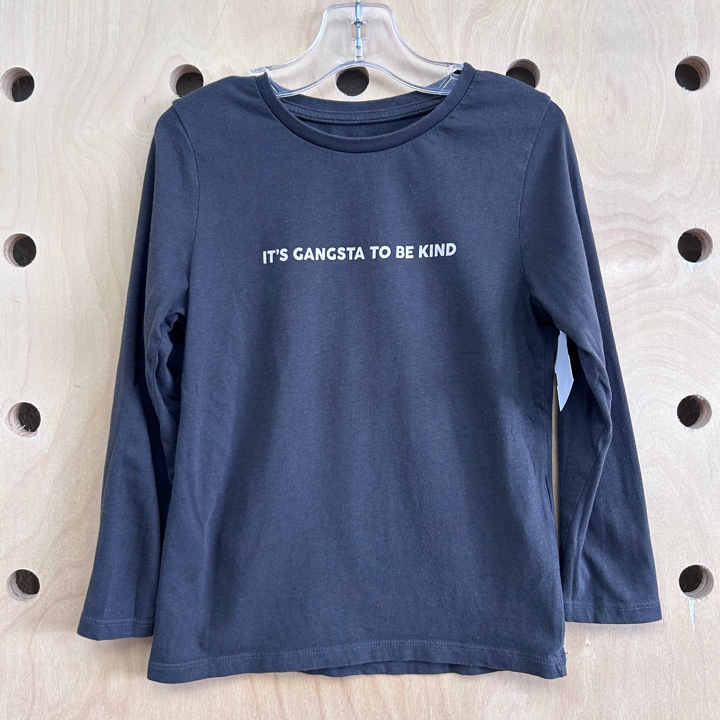 Grey It's Gangsta to Be Kind LS Tee