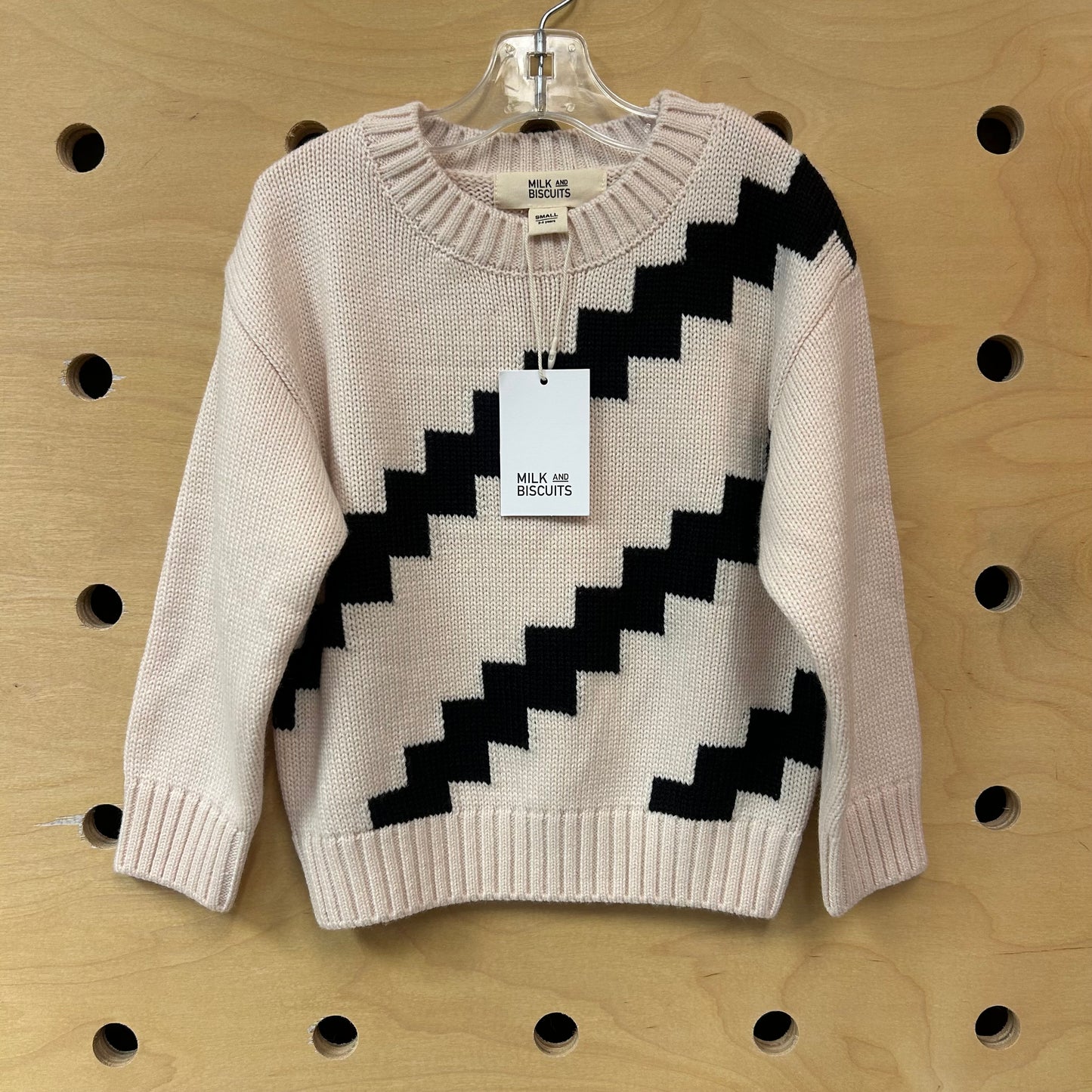 White/Black Zig Zag Sweater NEW!
