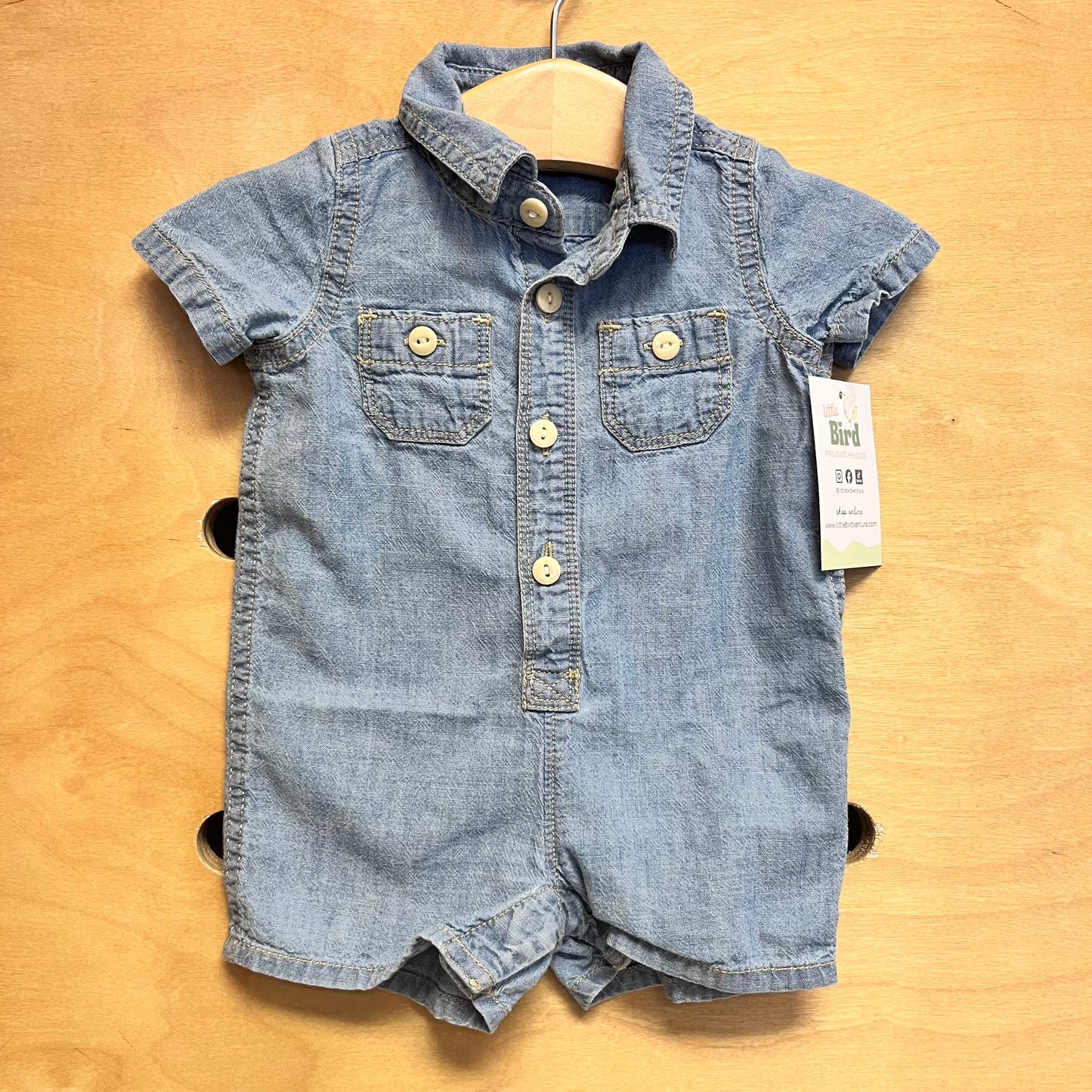 Denim Button Romper