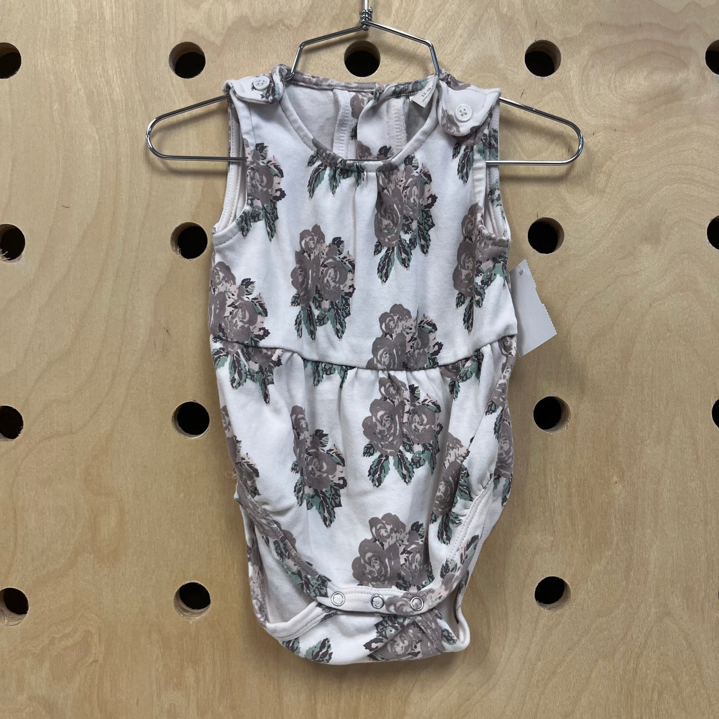 White Rose Floral Bodysuit