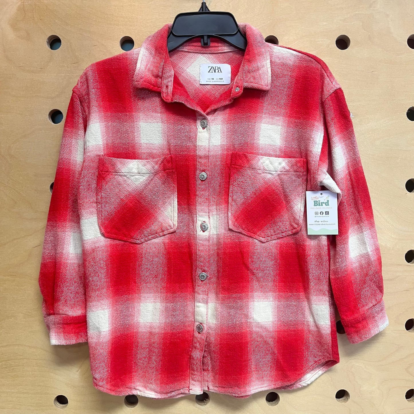 Red Plaid Button Up Flannel Shacket