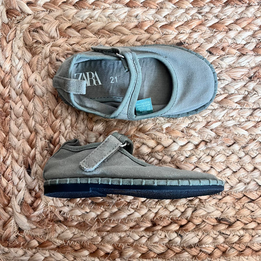 Green Velcro Flats