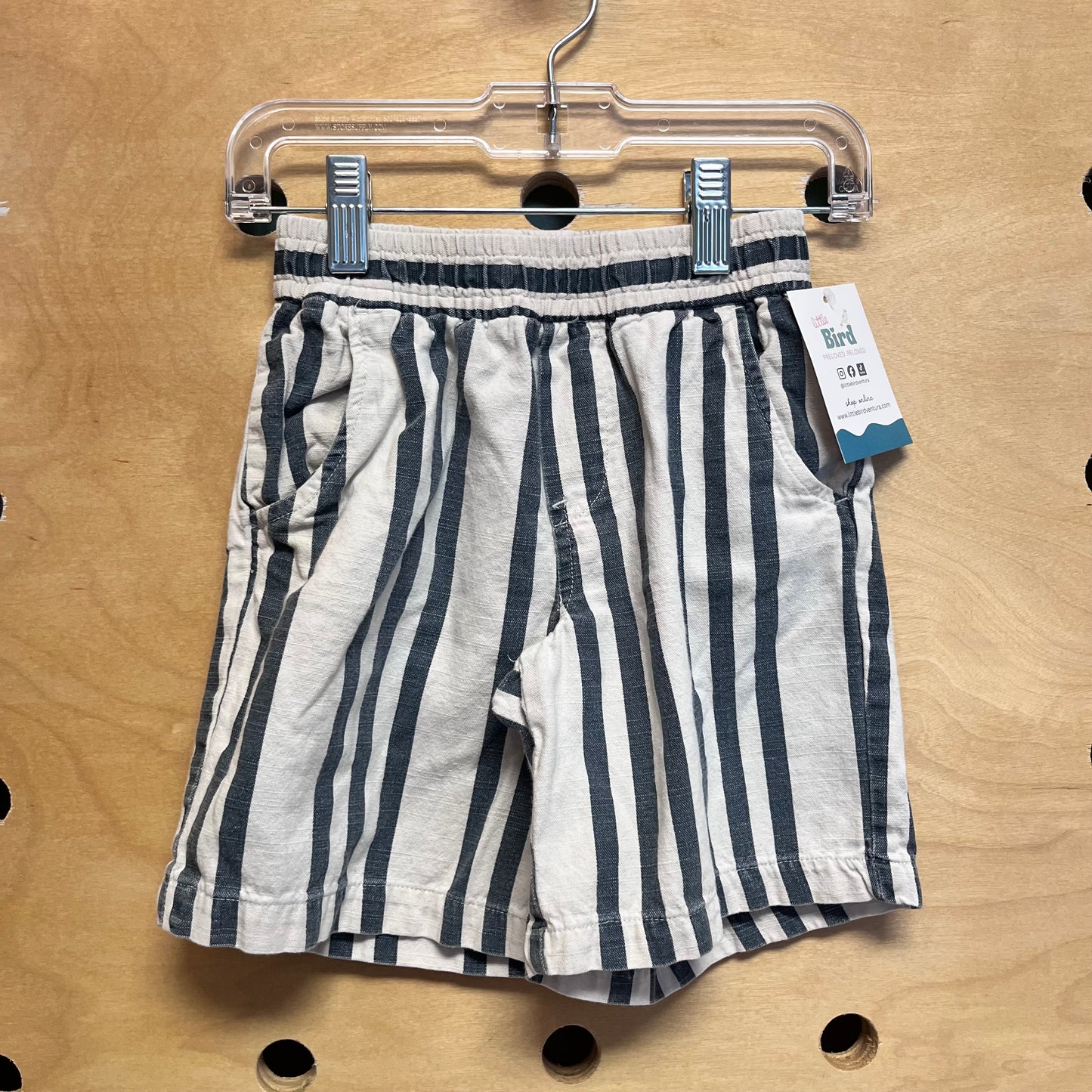 Teal/White Striped Shorts
