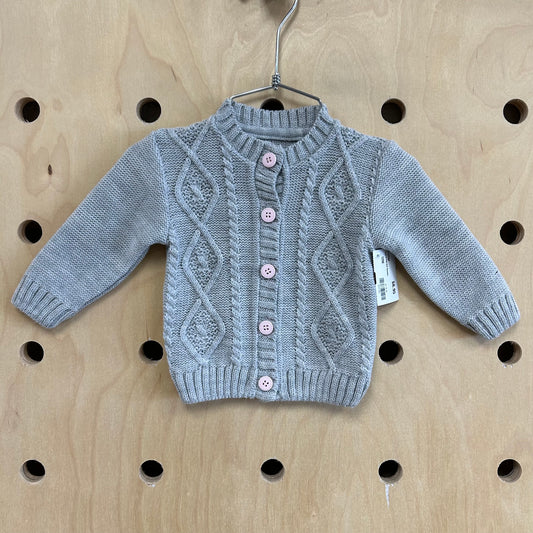 Grey & Pink Knit Sweater