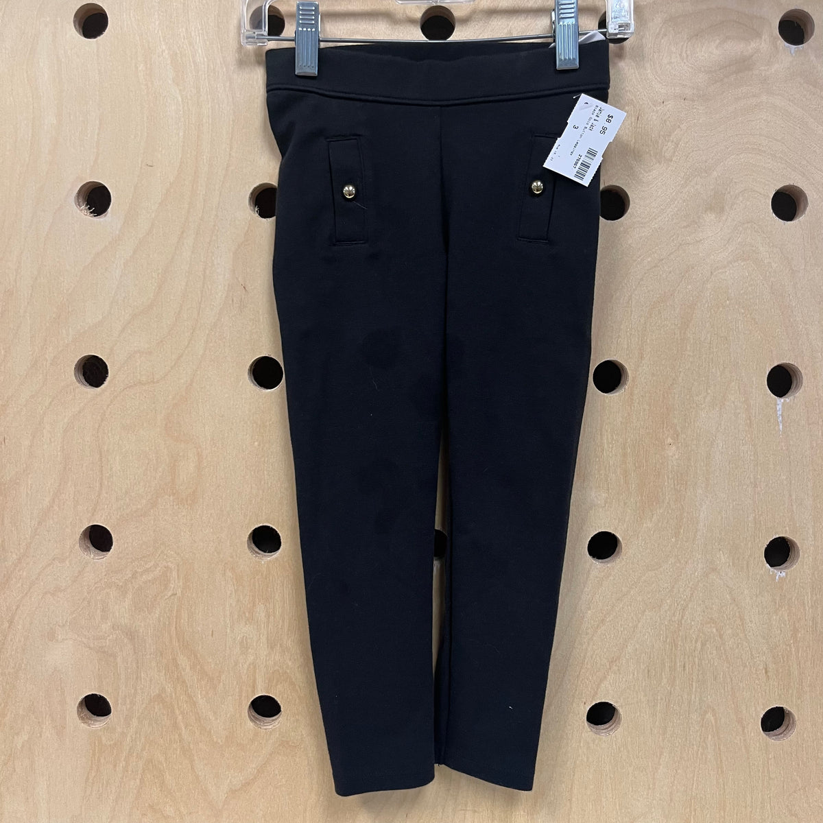 Black Gold Button Leggings