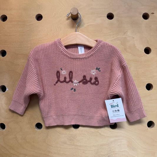 Pink Knit 'Lil Sis' Sweater