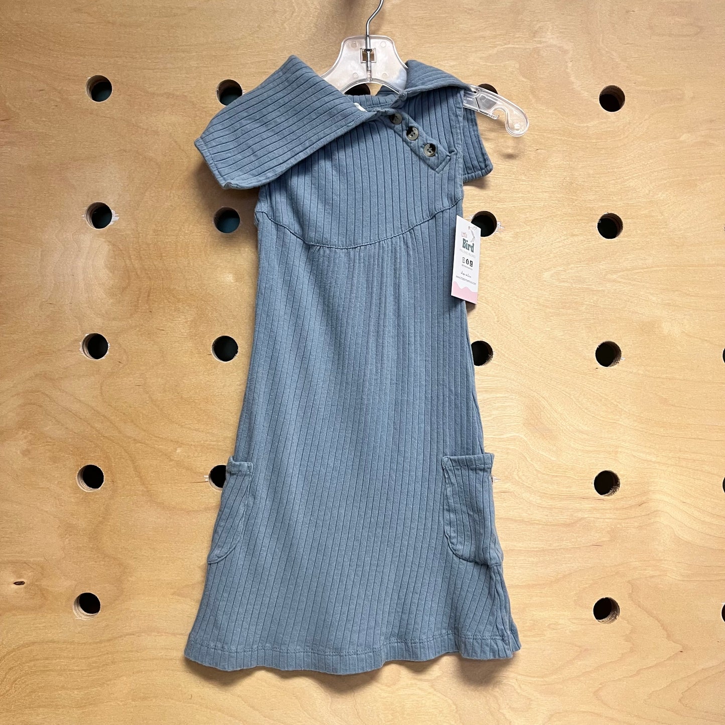 Organic Blue Ribbed Dress