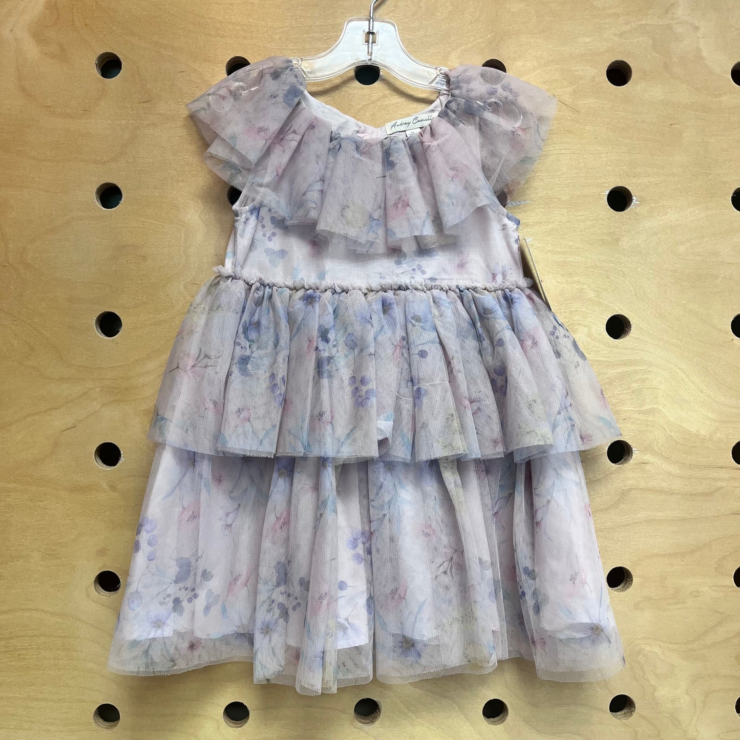 Pink Tulle Floral Dress